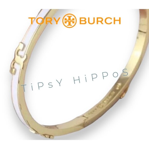 NEW! Stunning tory burch serif bangle bracelet and earring set - Picture 7 of 7